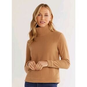 Dudley Stevens Park Slope Camel Brown Vello Fleece Pullover Sweater XS